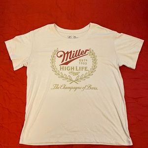 Miller High Life XL Short Sleeved Shirt Tan, Mens